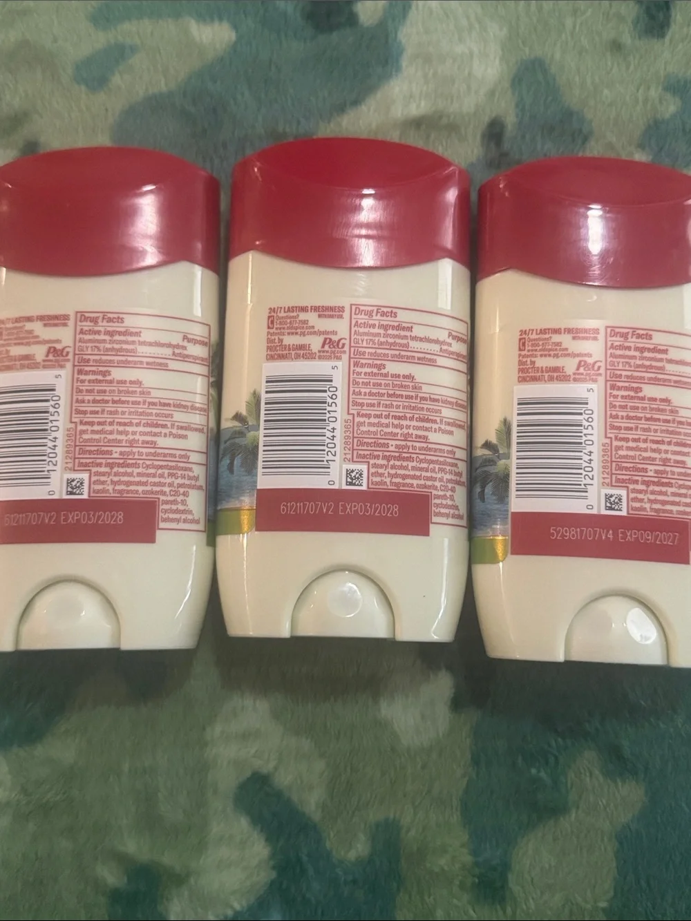 3 Old Spice (Fiji) Deodorant Sticks - Coconut & Palm Scent